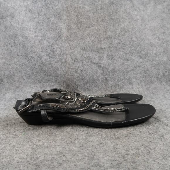Bandolino Shoes Womens 7 Sandals Bellissimo Ankle Strap Thong Low Heel Beaded - Picture 1 of 11